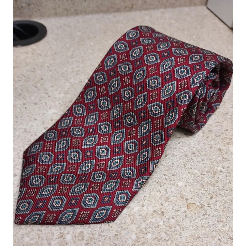 Hawkes & Keynes New Bond St London Paisley Print 100% Silk‎ Neck Tie Vintage